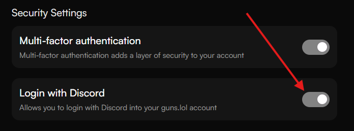 Enable Discord Login