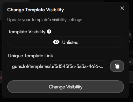Unlisted Template Visibility